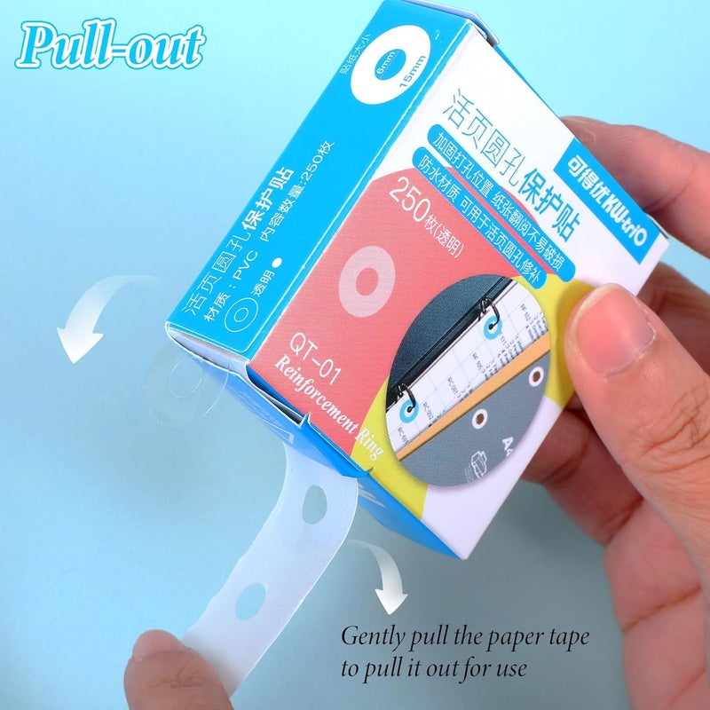 Bruislard 1000 Pack 1/4 Inch Hole Reinforcement Stickers Self-Adhesive Reinforcement Ring Labels, Transparent Hole Protectors Stickers for Hole-Punched Pages, Binder Clip Repairing and Strengthening(4 Boxes) - Image 3